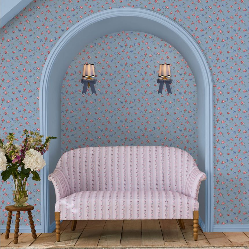 Vliesová tapeta na zeď, modrá, květiny, 125513, Cath Kidstone
