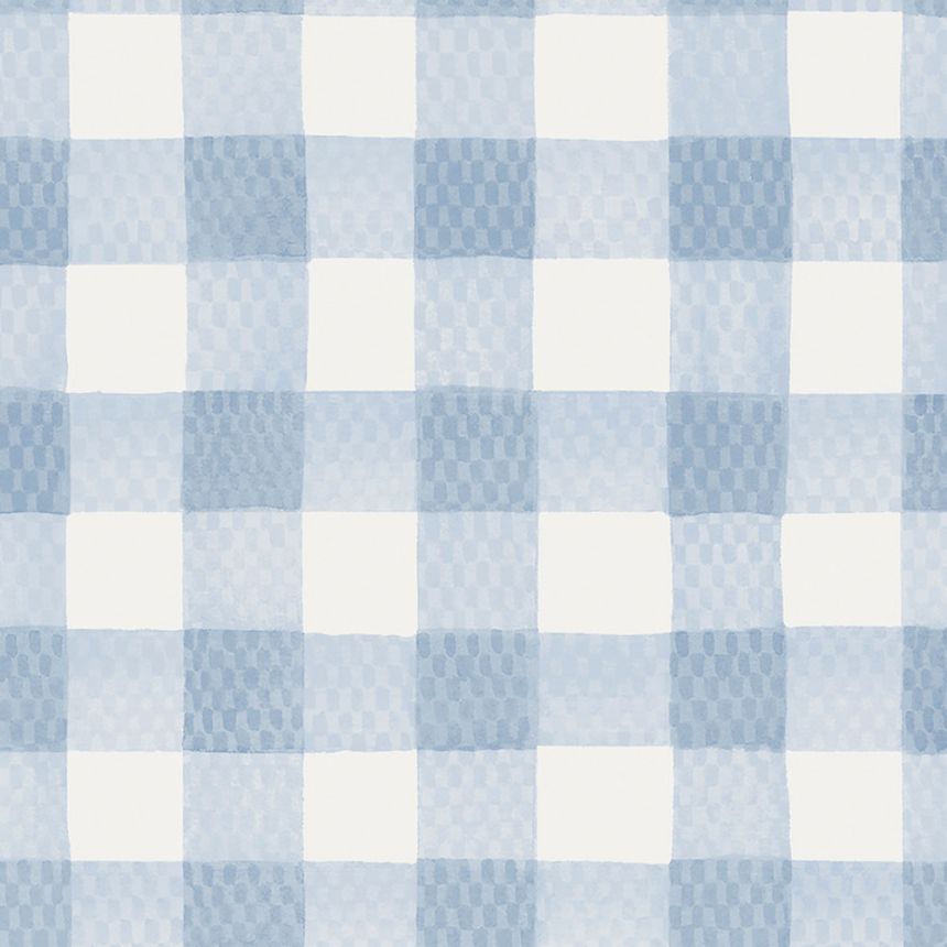 Vliesová tapeta na zeď, modrá, kostka, káro, 125514, Cath Kidstone