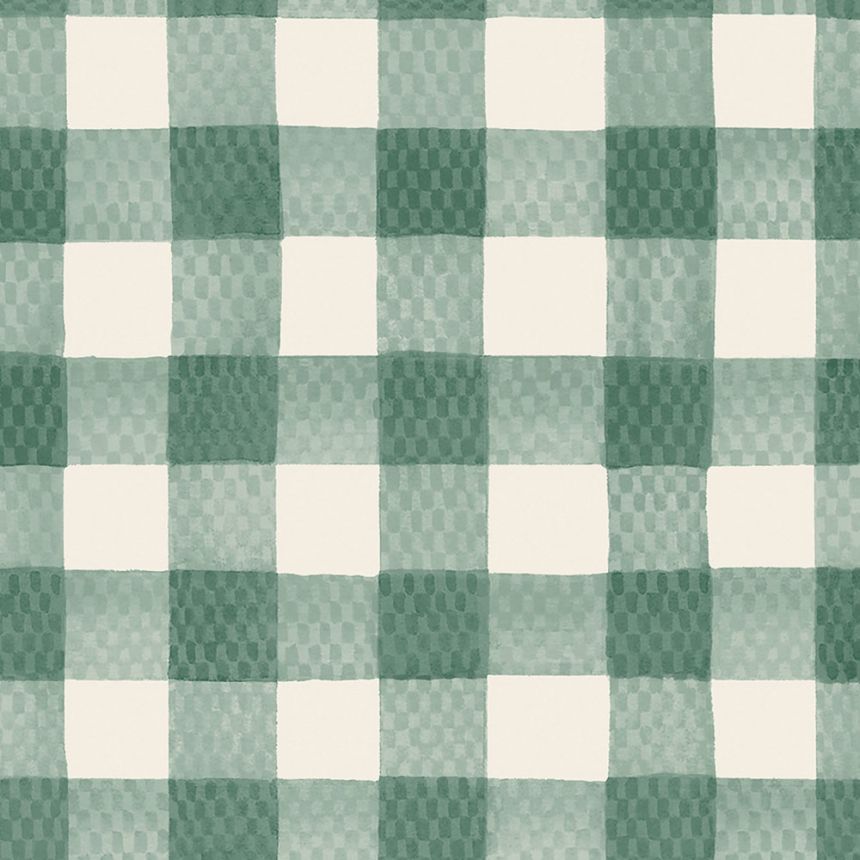Vliesová tapeta na zeď, zelená, kostka, káro, 125516, Cath Kidstone