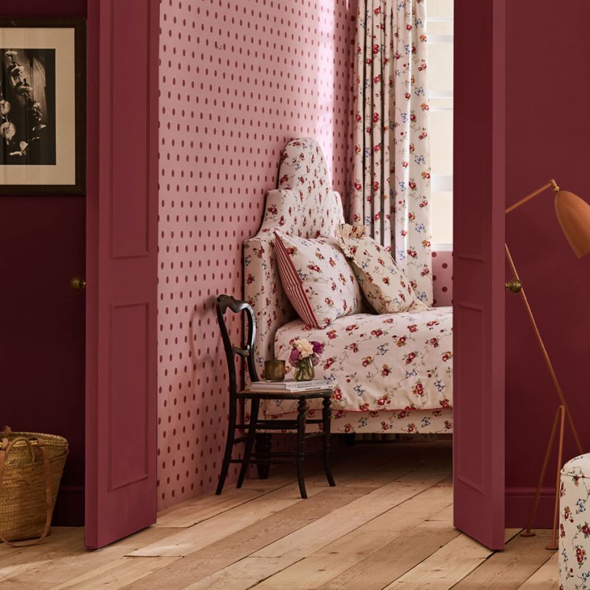 Vliesová tapeta na zeď, růžová, červená, puntíky, 125521, Cath Kidstone