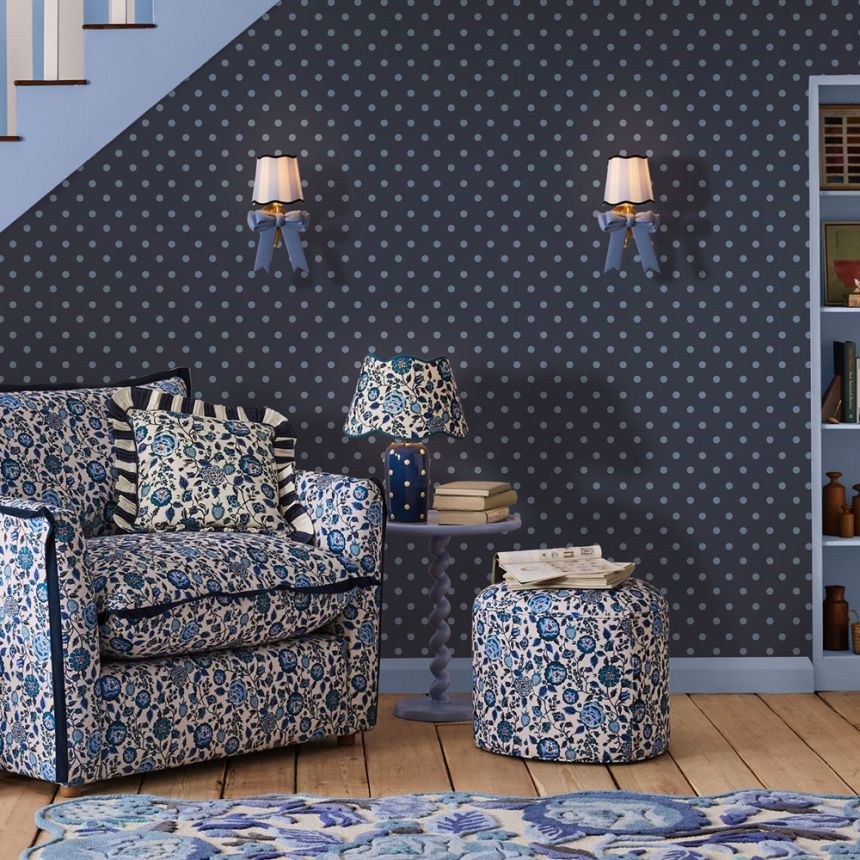 Vliesová tapeta na zeď, modrá, puntíky, 125523, Cath Kidstone