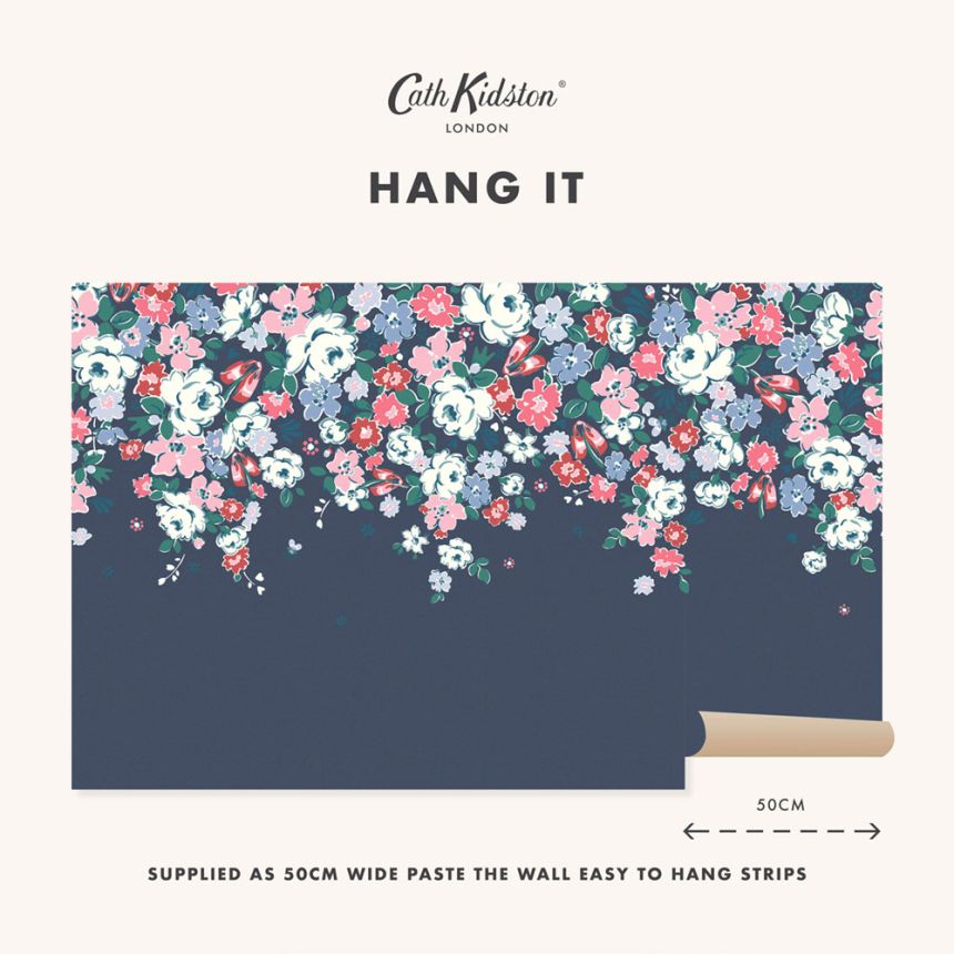 Vliesová obrazová tapeta na zeď, modrá, květiny, 127790FXST, Cath Kidstone