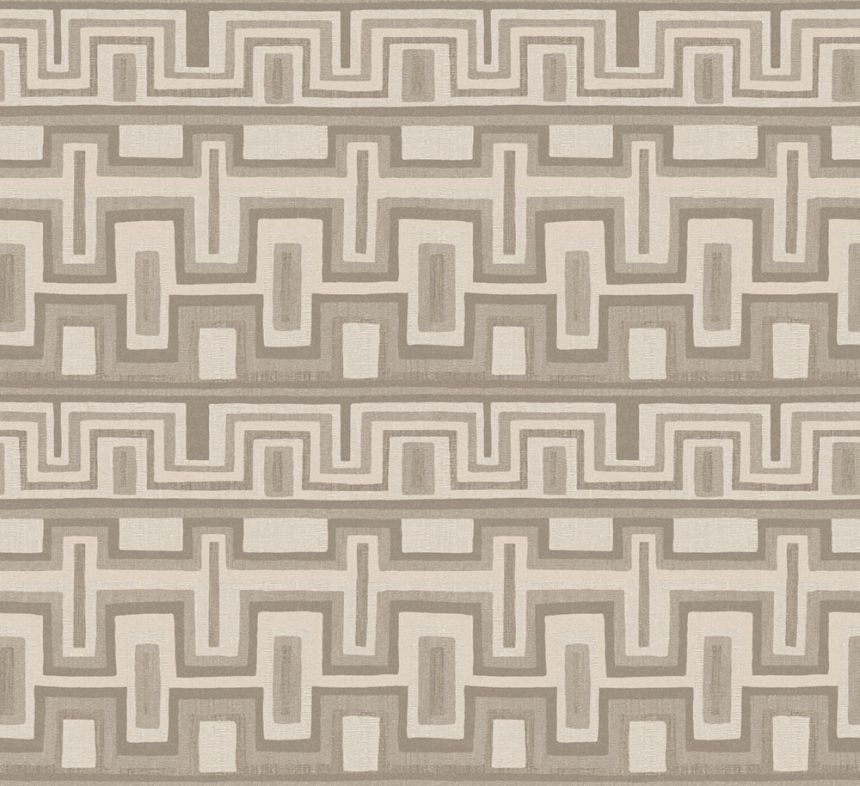 Geometrická vliesová tapeta na zeď, béžová, etno, AMA001, Amani, Masureel