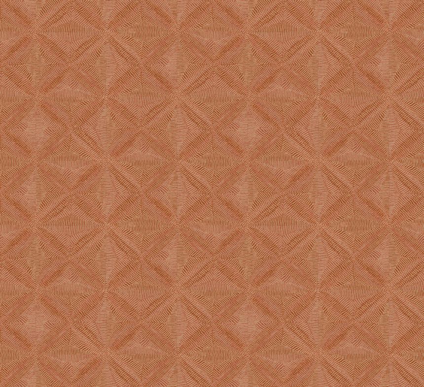 Geometrická vliesová tapeta na zeď, hnědo-červená, etno, AMA102, Amani, Masureel