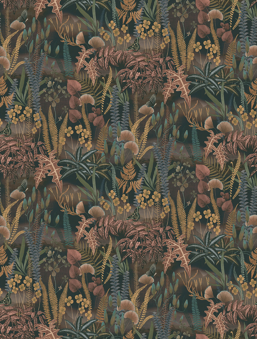 Vliesová obrazová tapeta na zeď, hnědá, listy, FW4005-2, Feature Walls, Decoprint