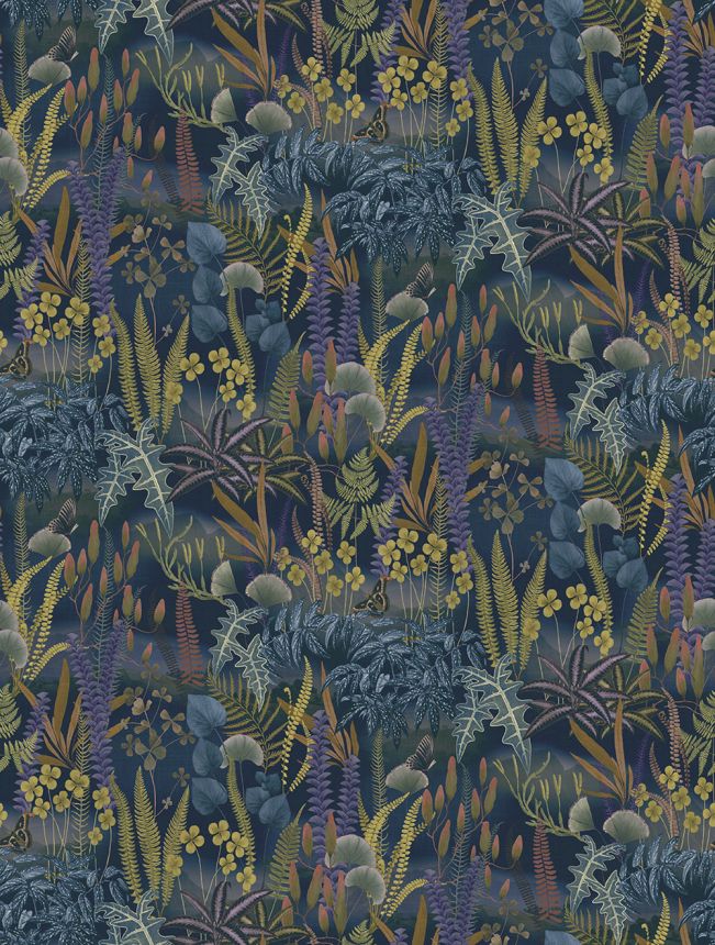 Vliesová obrazová tapeta na zeď, modrá, listy, FW4005-4, Feature Walls, Decoprint