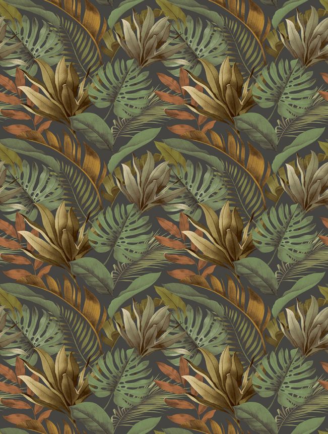 Vliesová obrazová tapeta na zeď, zeleno-hnědá, listy, FW4059-2, Feature Walls, Decoprint