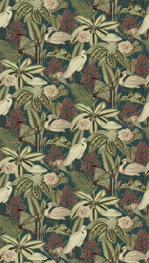 Vliesová obrazová tapeta na zeď, zelená, ptáci, listy, FW4061-3, Feature Walls, Decoprint