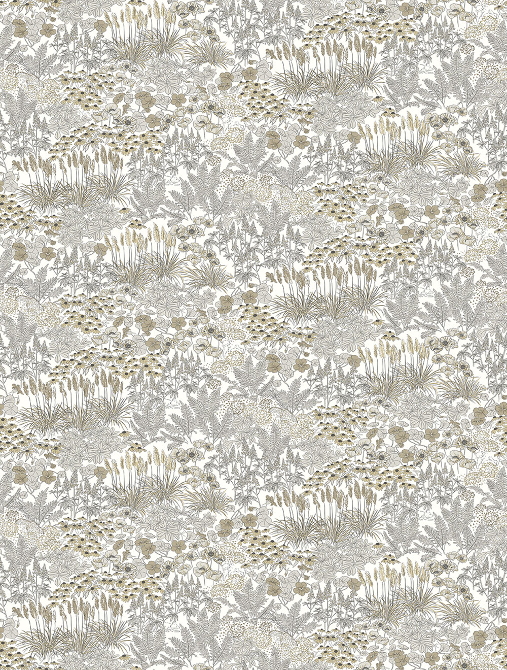 Vliesová obrazová tapeta na zeď, šedo-béžová, květiny, FW4062-1, Feature Walls, Decoprint