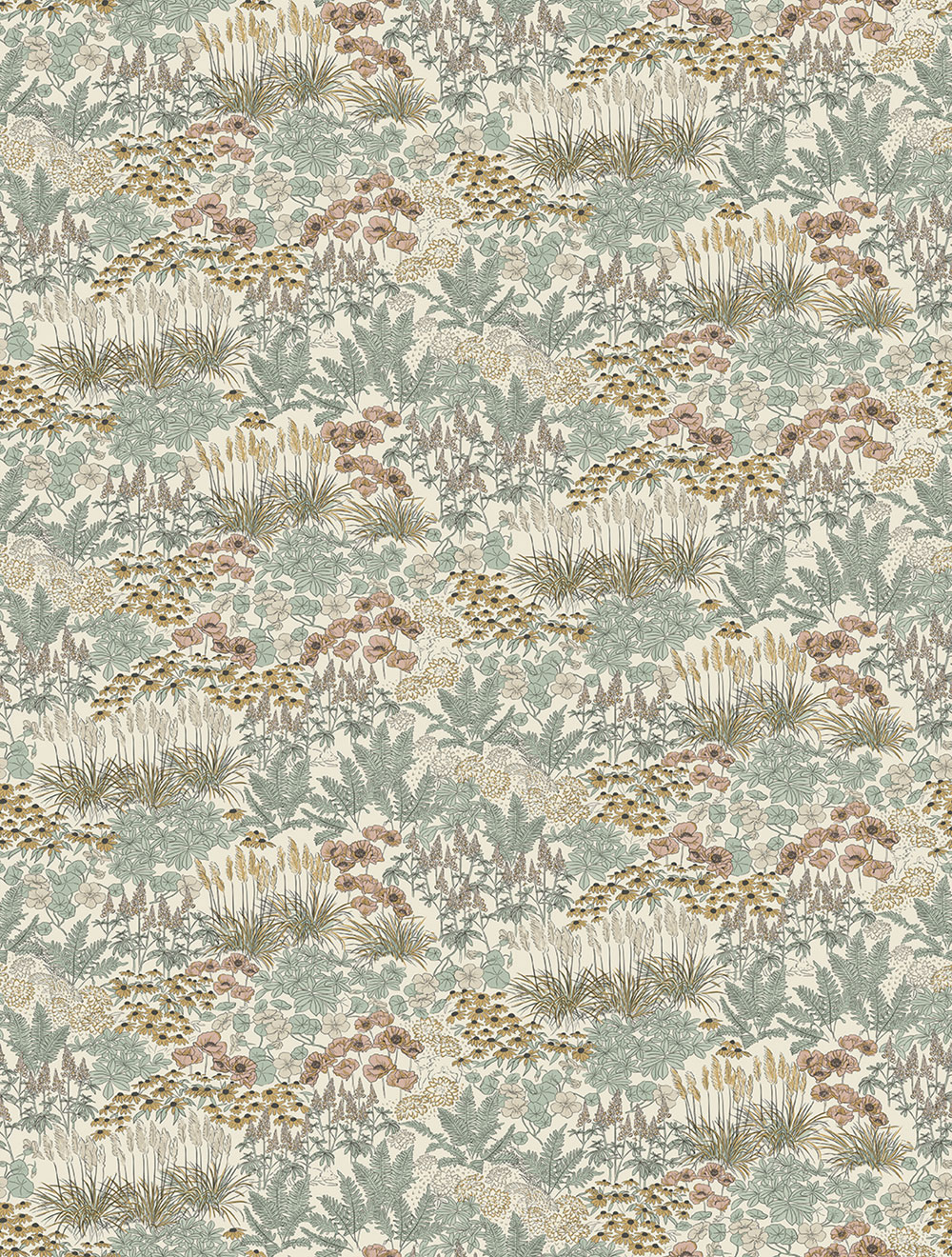 Vliesová obrazová tapeta na zeď, šedo-hnědá, květiny, FW4062-2, Feature Walls, Decoprint