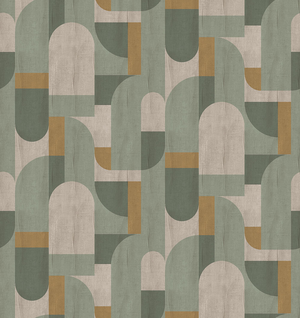 Geometrická vliesová obrazová tapeta na zeď, zelená, FW4064-4, Feature Walls, Decoprint
