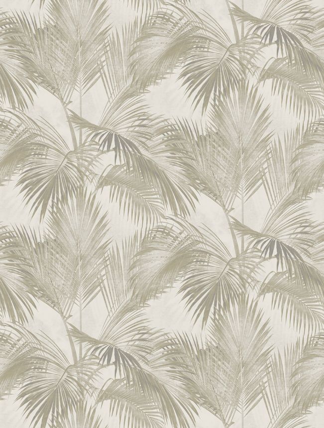 Vliesová obrazová tapeta na zeď, šedo-béžová, palmy, listy, FW4034-6, Feature Walls, Decoprint