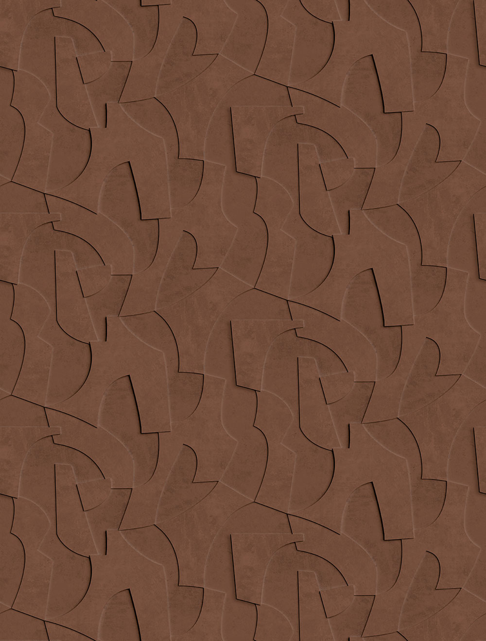Geometrická vliesová obrazová tapeta na zeď, 3D, hnědá, FW4042-4, Feature Walls, Decoprint