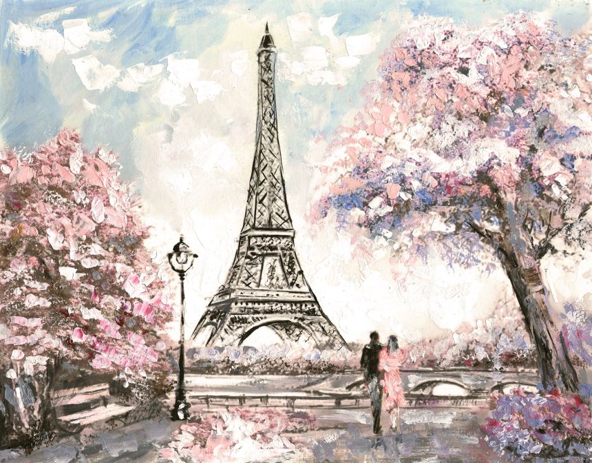 Fototapety na míru, Jarní Paříž, Tour Eiffel, 10092, Vavex
