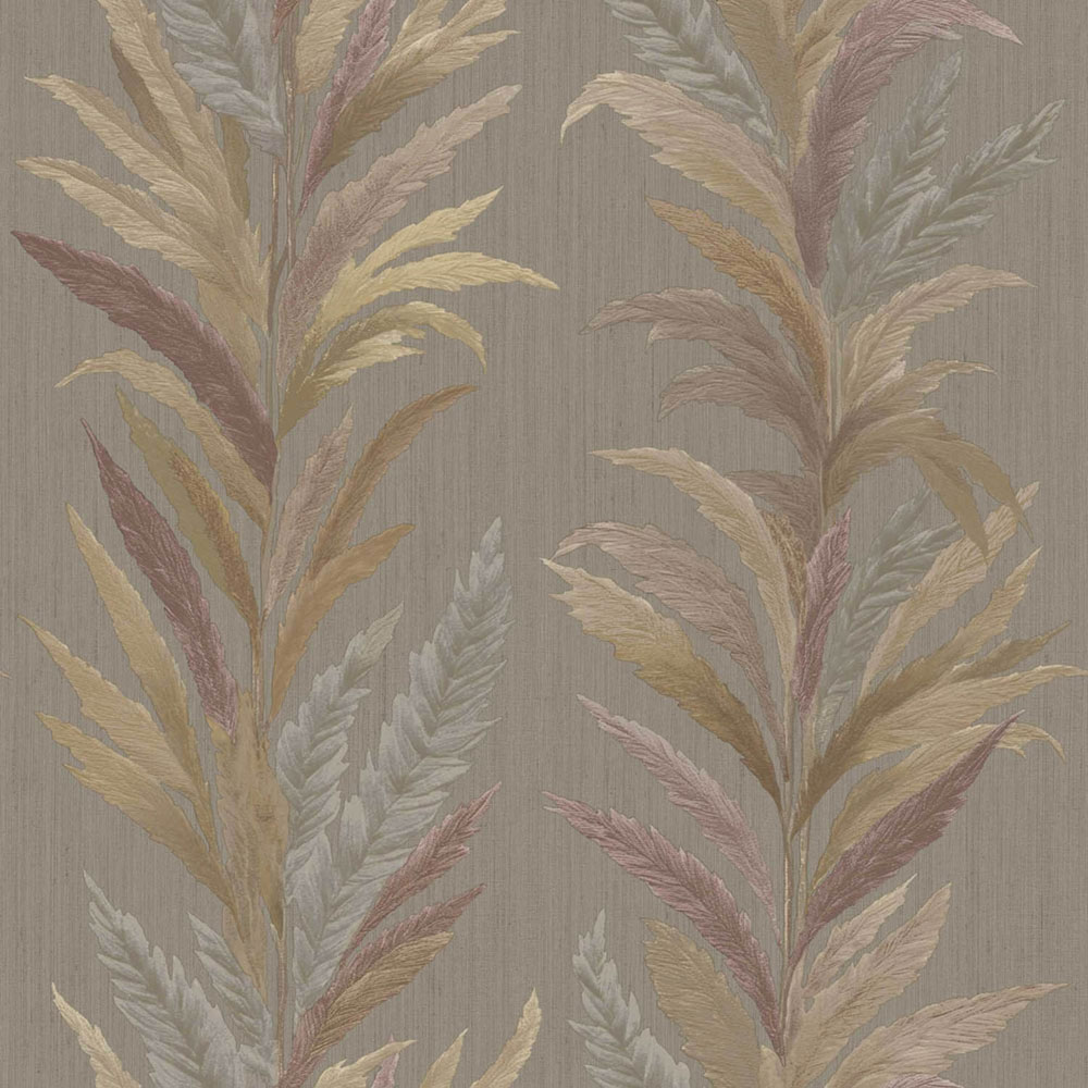 Vliesová tapeta na zeď, šedo-hnědá, listy, 35908, Ornamenta, Parato by Cristiana Masi