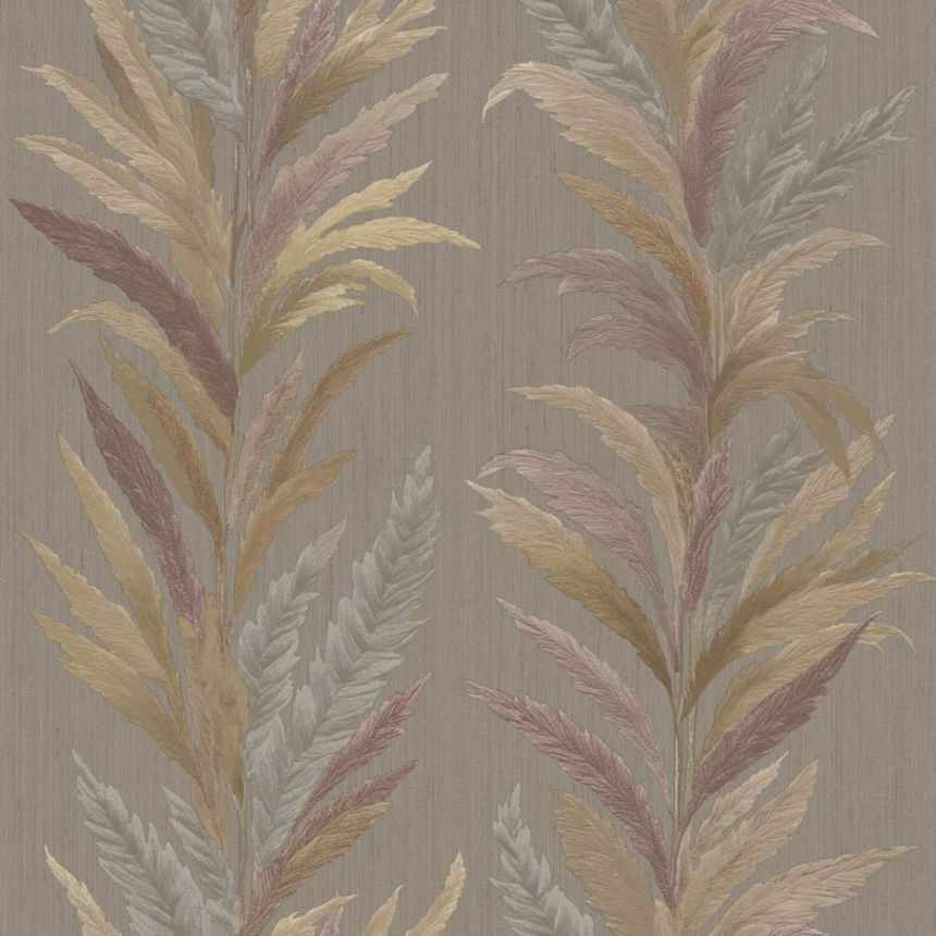 Vliesová tapeta na zeď, šedo-hnědá, listy, 35908, Ornamenta, Parato by Cristiana Masi