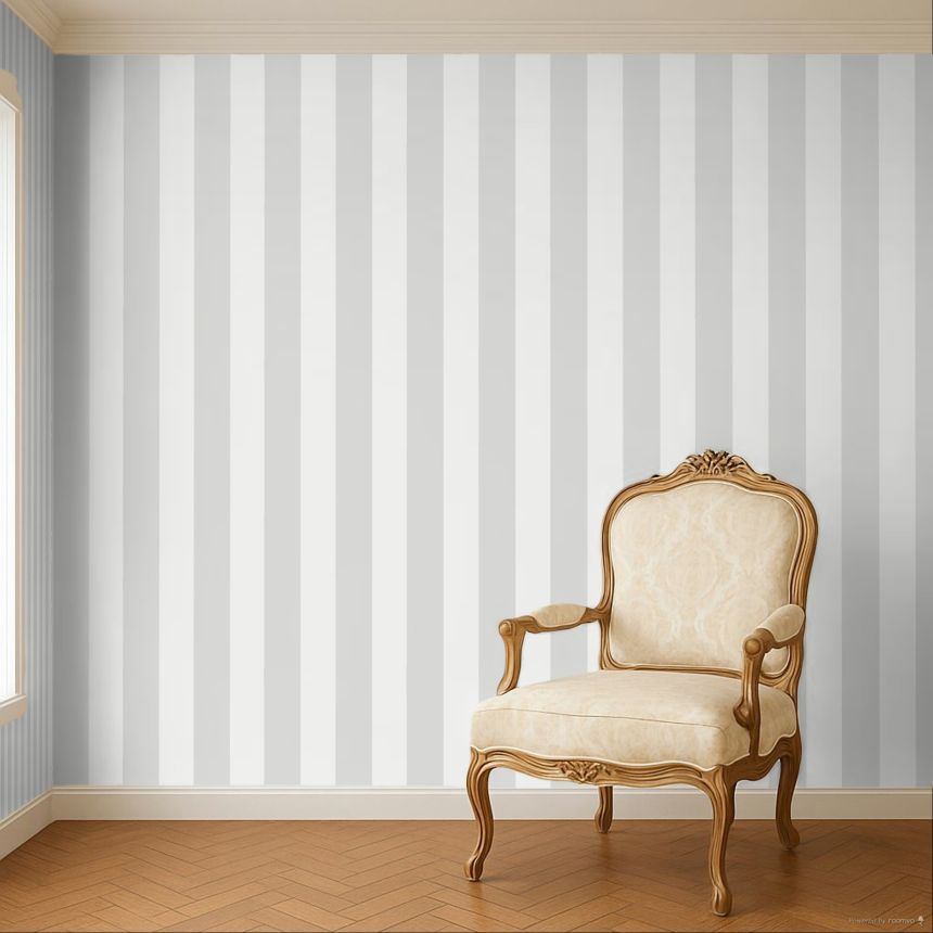 Vliesová tapeta na zeď, šedo-krémová, pruhy, 35961, Ornamenta, Parato by Cristiana Masi