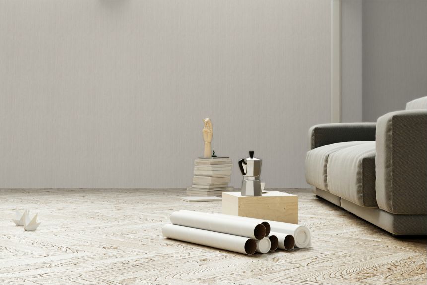 Vliesová tapeta na zeď, šedo-béžová, imitace látky, 35984, Ornamenta, Parato by Cristiana Masi