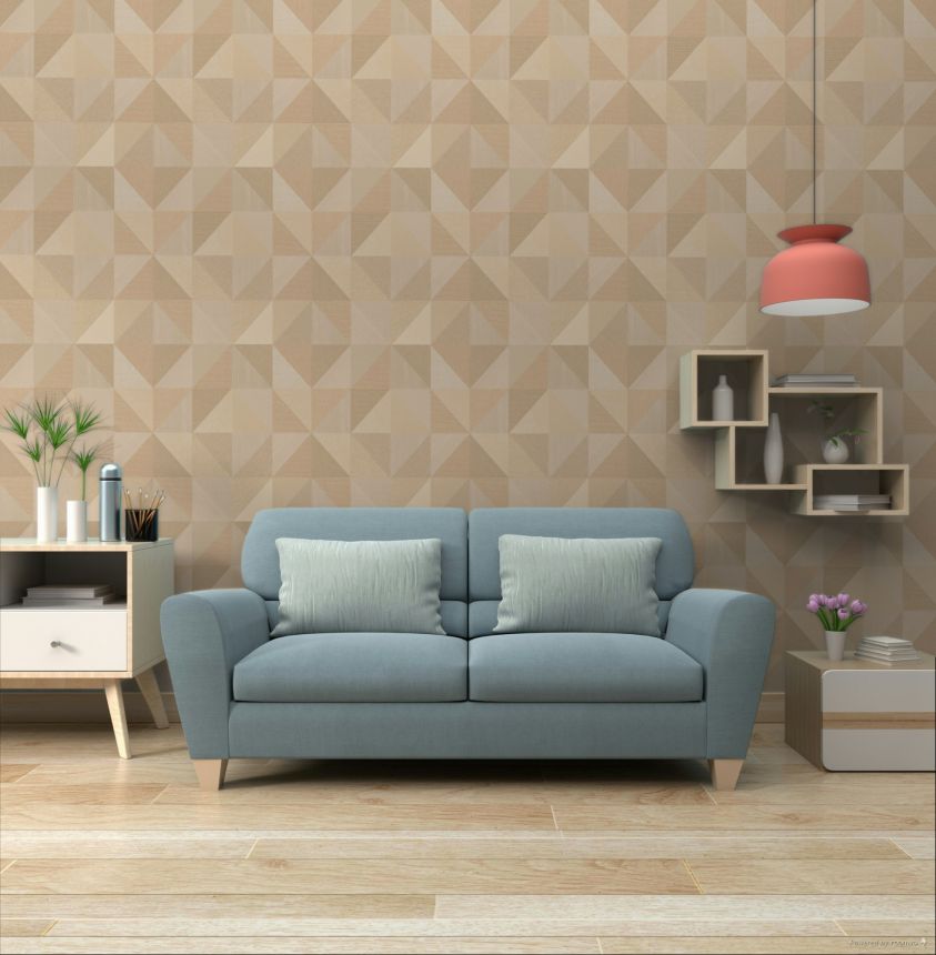Geometrická vliesová tapeta na zeď, hnědo-béžová, 32413, Vitalis, Parato by Cristiana Masi