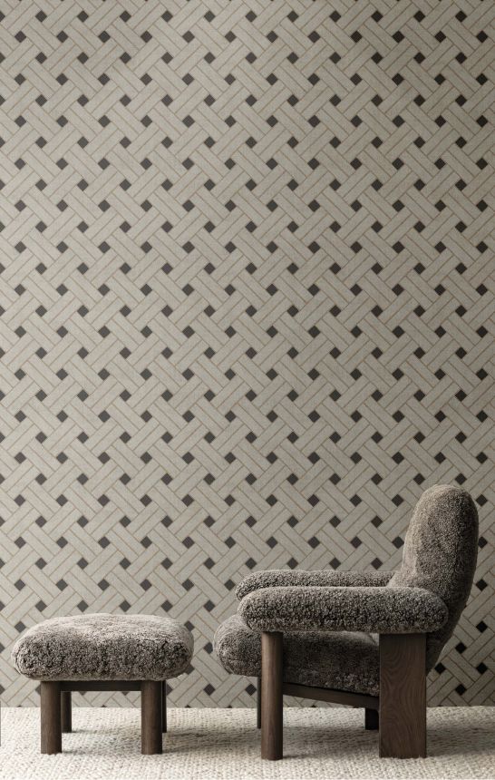 Geometrická vliesová tapeta na zeď, šedo-černá, 32429, Vitalis, Parato by Cristiana Masi