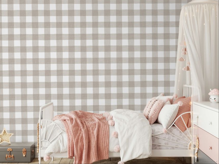 Vliesová tapeta na zeď, šedo-béžová, imitace látky, 38431, Top Stripes, Parato by Cristiana Masi