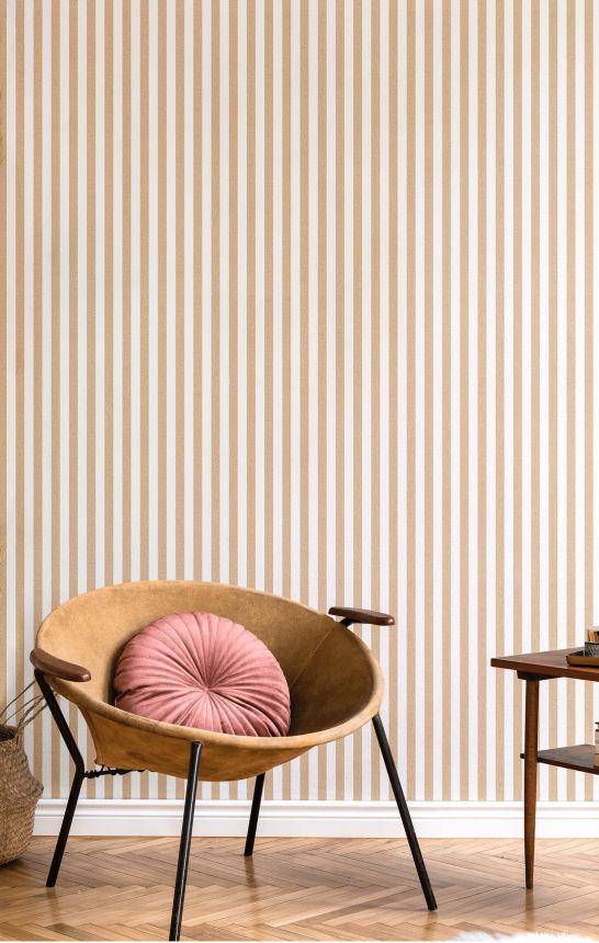 Vliesová tapeta na zeď, okrová, imitace látky, pruhy, 38438, Top Stripes, Parato by Cristiana Masi