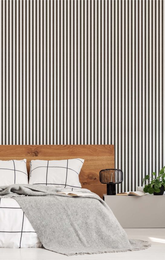 Vliesová tapeta na zeď, černo-bílá, imitace látky, pruhy, 38439, Top Stripes, Parato by Cristiana Masi