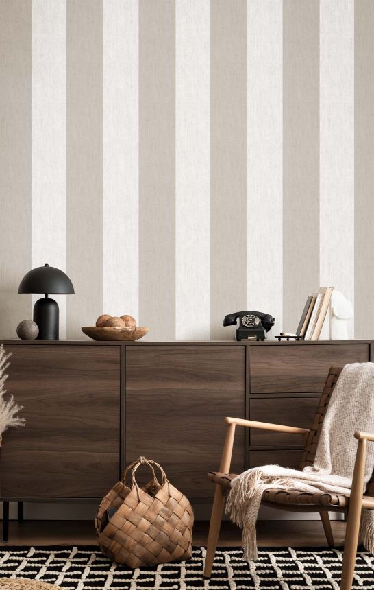 Vliesová tapeta na zeď, šedá, imitace látky, pruhy, 38471, Top Stripes, Parato by Cristiana Masi