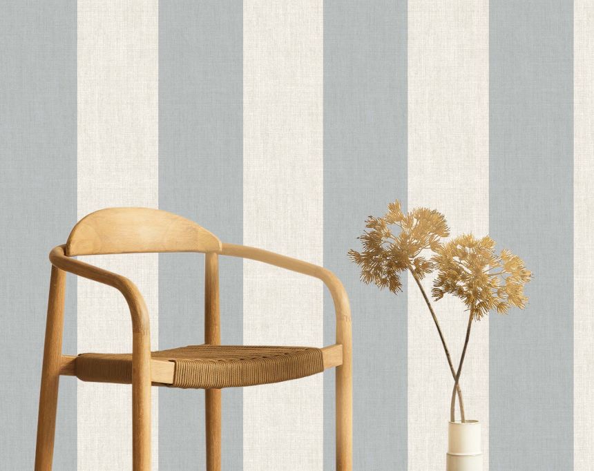 Vliesová tapeta na zeď, šedo-modrá, imitace látky, pruhy, 38476, Top Stripes, Parato by Cristiana Masi