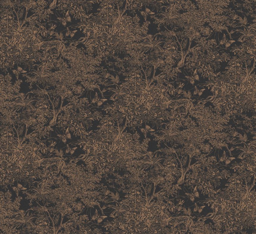 Vliesová tapeta na zeď, černo-bronzová, leopard, příroda, ZON204, Amazone, Masureel