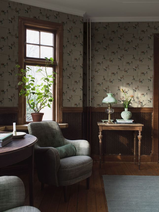 Vliesová tapeta na zeď, béžová, květiny, 4172, Alla Tiders Hus, Borastapeter