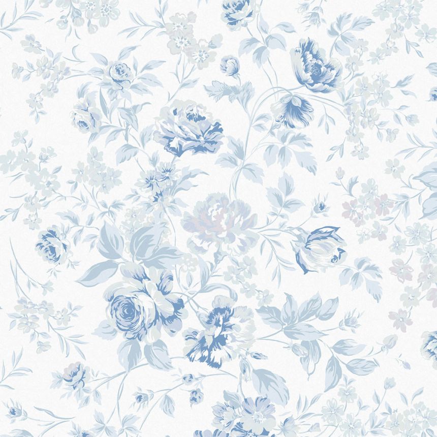 Vliesová tapeta na zeď, modrá, květiny, 125109, Shabby Chic by Rachel Ashwell