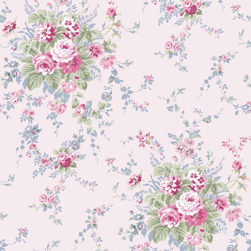 Vliesová tapeta na zeď, růžová, květiny, 125127, Shabby Chic by Rachel Ashwell