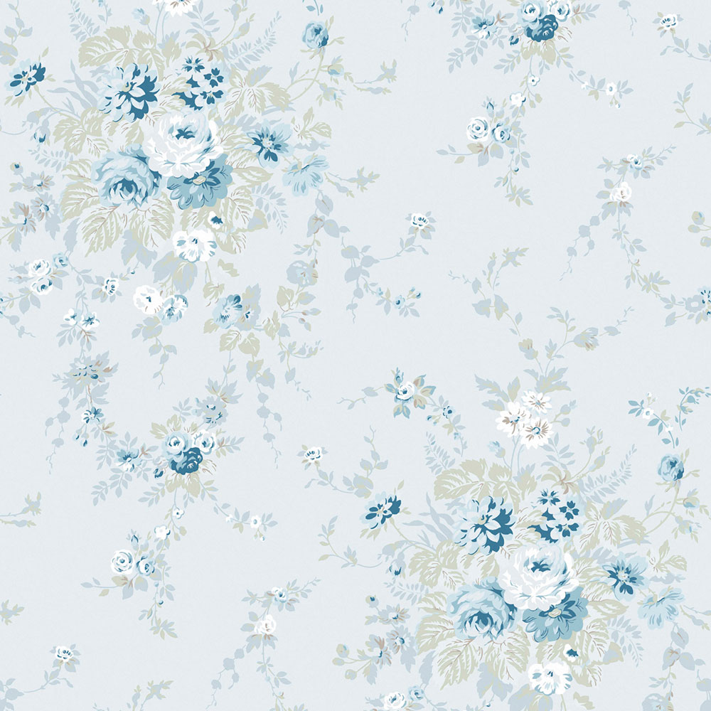 Vliesová tapeta na zeď, modrá, květiny, 125128, Shabby Chic by Rachel Ashwell