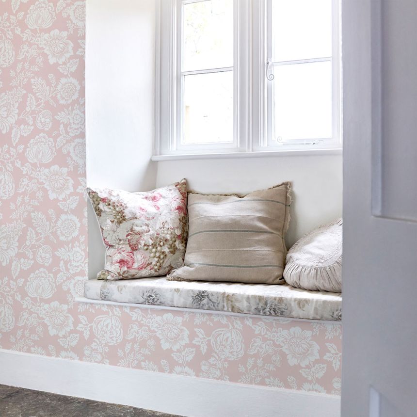 Vliesová tapeta na zeď, růžová, květiny, 125140, Shabby Chic by Rachel Ashwell