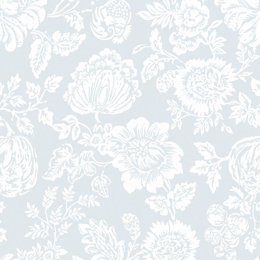 Vliesová tapeta na zeď, modrá, květiny, 125141, Shabby Chic by Rachel Ashwell
