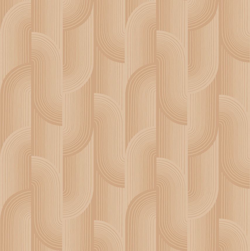 Vliesová tapeta na zeď, hnědo-béžová, geometrická, PW3112, Precious Weaves, Grandeco