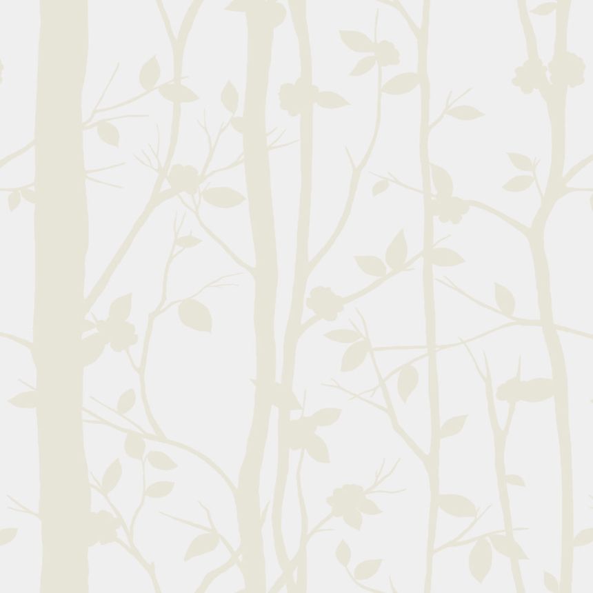 Vliesová tapeta na zeď, bílo-krémová, stromy, listy, 113341, Laura Ashley Signature