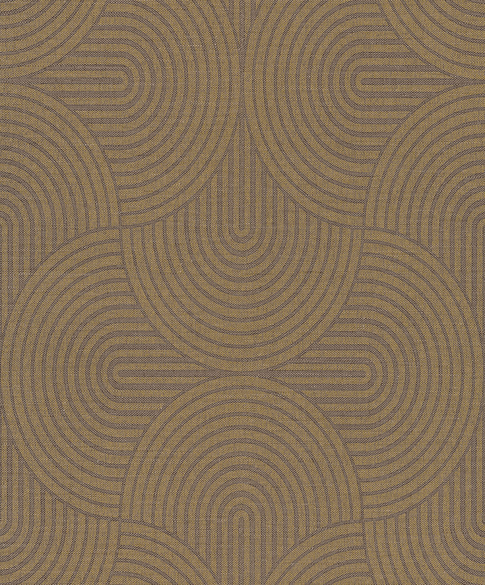 Vliesová tapeta na zeď, okrová, grafická, Art Deco, EAR605, The Texture Book,  Masureel