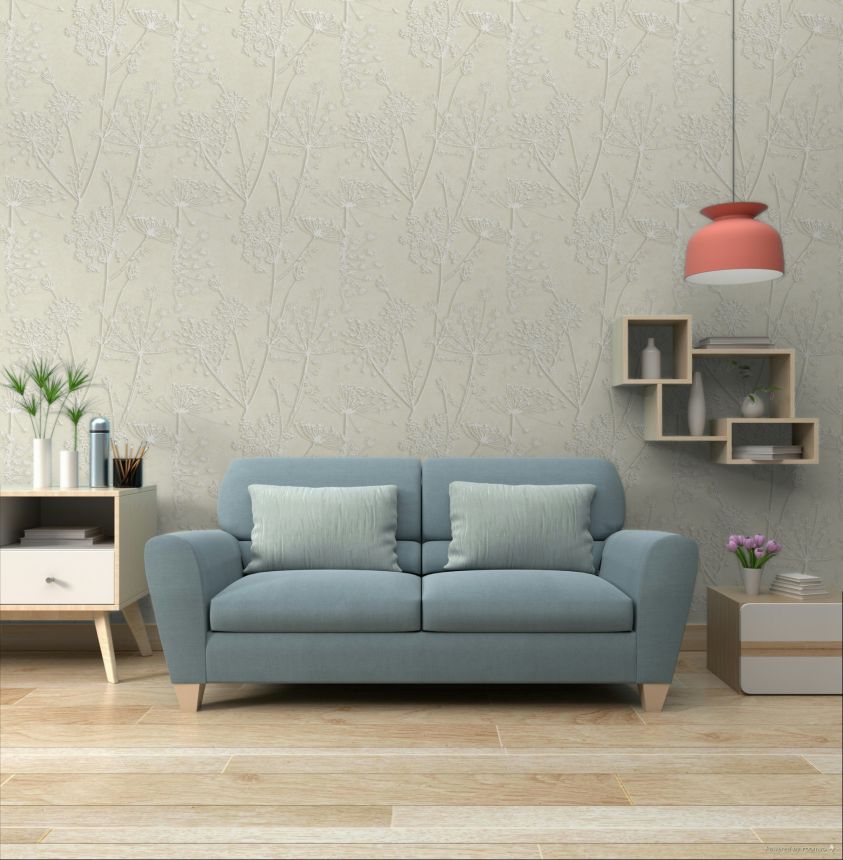 Vliesová tapeta na zeď, krémová, rostliny, trávy, 350511, Riviera Maison,  Eijffinger