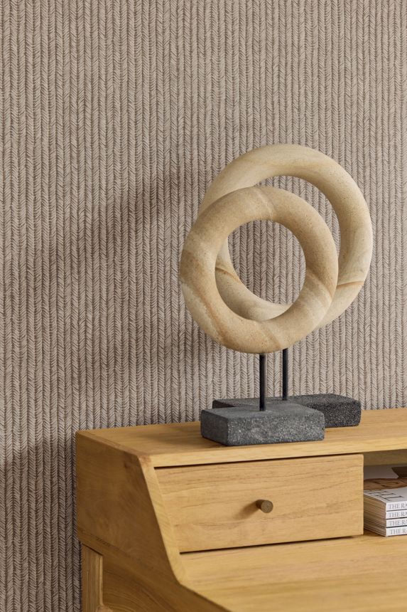 Vliesová tapeta na zeď, béžová, imitace přírodní rohože, 350574, Riviera Maison,  Eijffinger