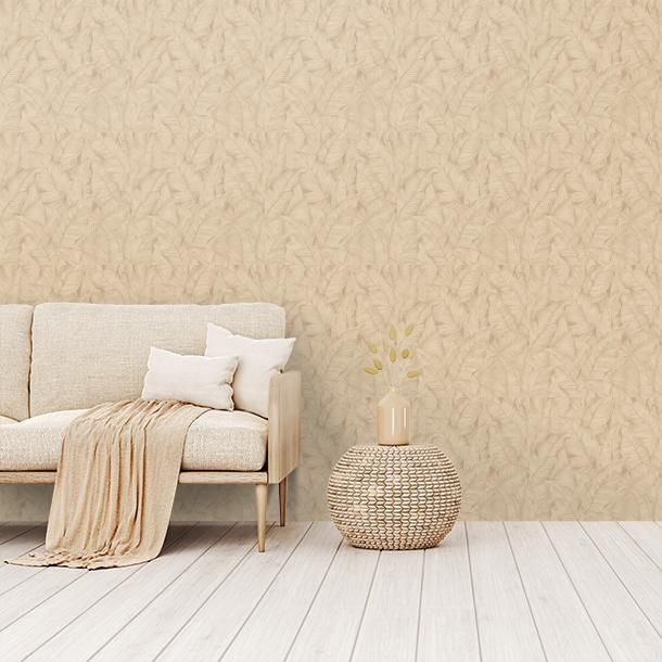 Luxusní vliesová tapeta na zeď, béžová, listy, Z30303, Casa 8, Trussardi 