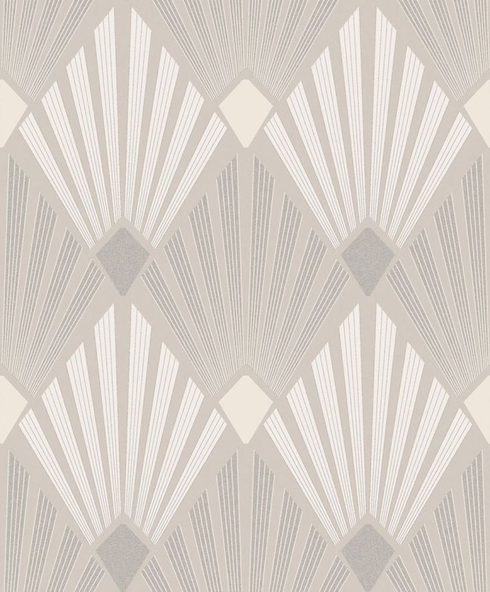 Vliesová tapeta na zeď, béžová, grafická, Art Deco, HAV402, The Texture Book, Masureel