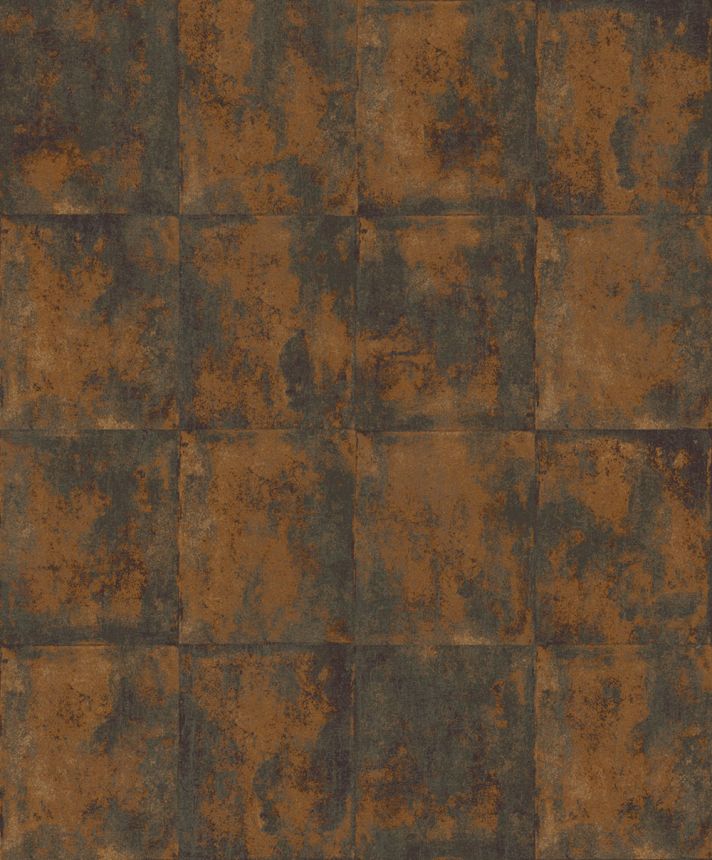 Vliesová tapeta na zeď, hnědo-bronzová, beton, dlaždice, ORB403, The Texture Book, Masureel