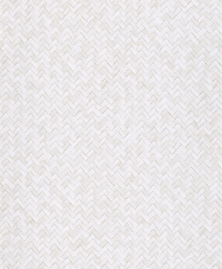 Vliesová tapeta na zeď, bílo-krémová, imitace rohože, WIL303, The Texture Book, Masureel
