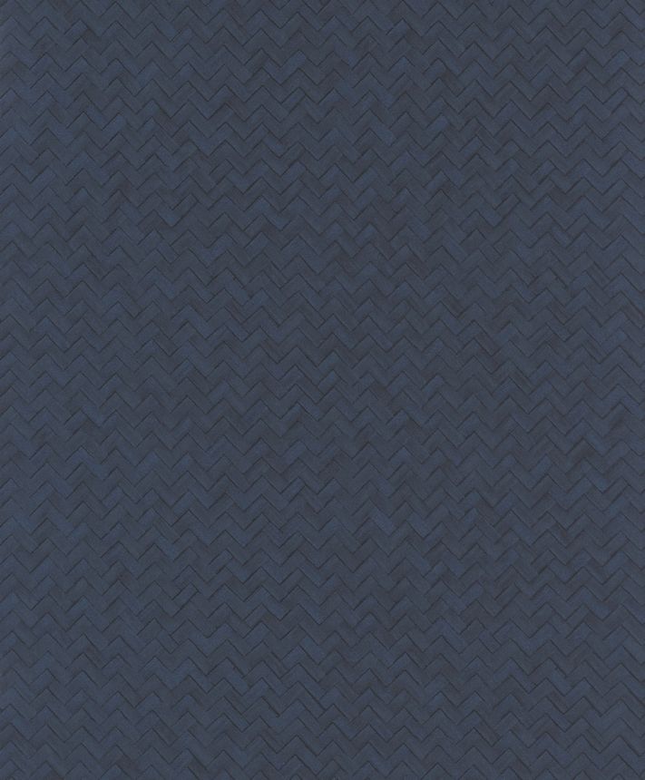Vliesová tapeta na zeď, modrá, imitace rohože, WIL304, The Texture Book, Masureel