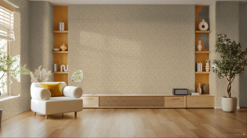 Vliesová tapeta na zeď, hnědá, květiny, ornamenty, 350652, Amber, Eijffinger