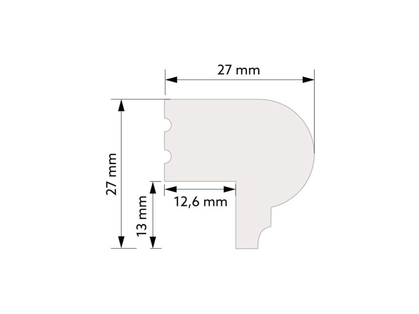 Zakončovací lišta TP005P, 200x2,7x2,7cm, Mardom