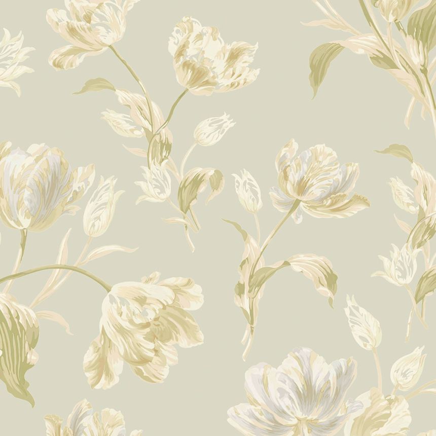 Vliesová tapeta na zeď, šedá, květiny, 122769, Laura Ashley Signature