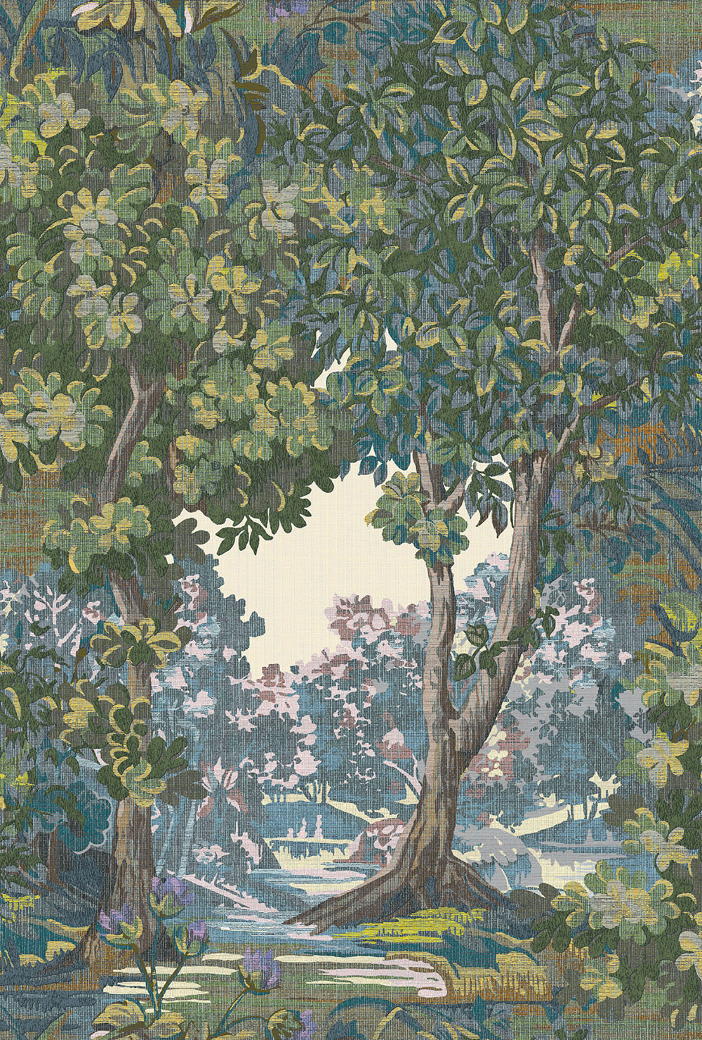 Vliesová tapeta na zeď, modro-zelená, stromy, 127901, Arboretum, Graham Brown Premium